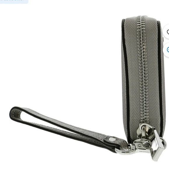 š©¶š¤NWT-Michael Kors Jet Set Saffiano Pearl Grey Zip Wallet/ Wristletš©¶š¤ - Picture 3 of 10